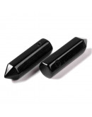 Obsidiana. Hexágono una punta. Faceteado. 30~33x8~9 milímetros. 1,5 mm perforación. 1 unidad. Obsidiana. Hexágono una punta. Faceteado. 30~33x8~9 milímetros. 1,5 mm perforación. 1 unidad.