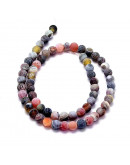 Agata. Varios colores (1). Frost. 08 mm diámetro. 1 mm perforación. 45 unidades hilo (aproximado).