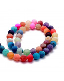 Agata. Varios colores (2). Frost. 08 mm diámetro. 1 mm perforación. 45 unidades hilo (aproximado).