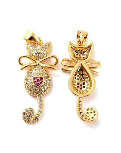 Gato. Aleación+Zirconia. Baño 18KGold. 29,5x13x3,5 mm. 4 mm cierre. 1 unidad. Gato. Aleación+Zirconia. Baño 18KGold. 29,5x13x3,5 mm. 4 mm cierre. 1 unidad.