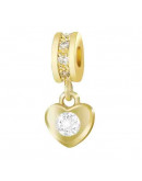 Corazón (2). Aleación+Zirconia. Baño 18k gold. 17 milímetros. 2,5 mm perforación. 1 unidad. Corazón (2). Aleación+Zirconia. Baño 18k gold. 17 milímetros. 2,5 mm perforación. 1 unidad.