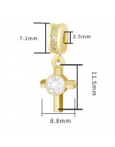 Corazón (2). Aleación+Zirconia. Baño 18k gold. 17 milímetros. 2,5 mm perforación. 1 unidad. Corazón (2). Aleación+Zirconia. Baño 18k gold. 17 milímetros. 2,5 mm perforación. 1 unidad.