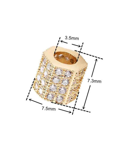 Hexágono (1). Aleación Baño 18k Gold. Zirconia CLEAR. 7,5x7,3 milímetros. 3,5 mm perforación. 1 ud.