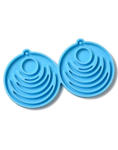 Moldes de silicona. Para resina. Forma aretes (4). 50x46x4 milímetros. 2 mm perforación. 1 unidad.