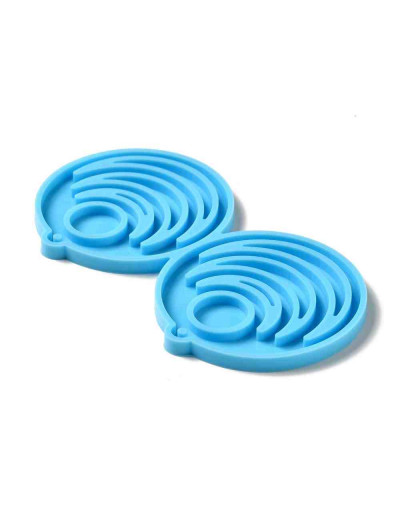 Moldes de silicona. Para resina. Forma aretes (4). 50x46x4 milímetros. 2 mm perforación. 1 unidad.