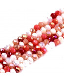 Rondelle faceteado. 3,5x3 milímetros. TOMATO. 0,8 mm perforación. 140 uds hilo (aproximado).