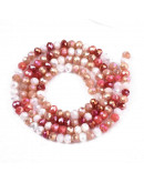 Rondelle faceteado. 3,5x3 milímetros. TOMATO. 0,8 mm perforación. 140 uds hilo (aproximado).