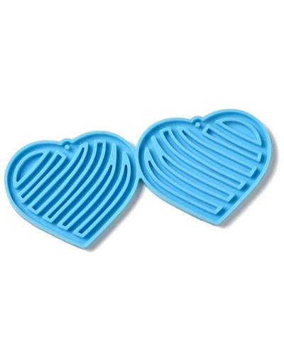 Moldes de silicona. Para resina. Forma aretes (5). 49x59x4 milímetros. 2 mm perforación. 1 unidad.