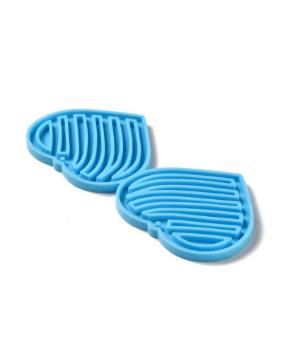 Moldes de silicona. Para resina. Forma aretes (5). 49x59x4 milímetros. 2 mm perforación. 1 unidad.