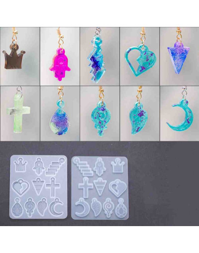 Moldes de silicona. Para resina. 10 formas diferentes. 80x68x4 milímetros. 1 unidad.