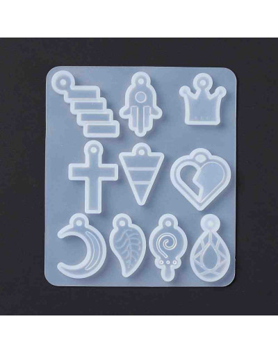 Moldes de silicona. Para resina. 10 formas diferentes. 80x68x4 milímetros. 1 unidad.