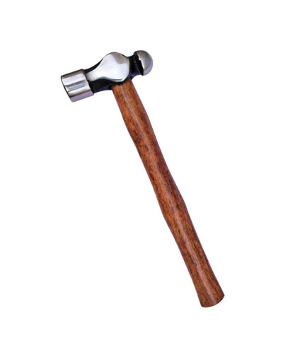 Martillo 4 onzas. Plano/redondo. Mango madera. 1 unidad.