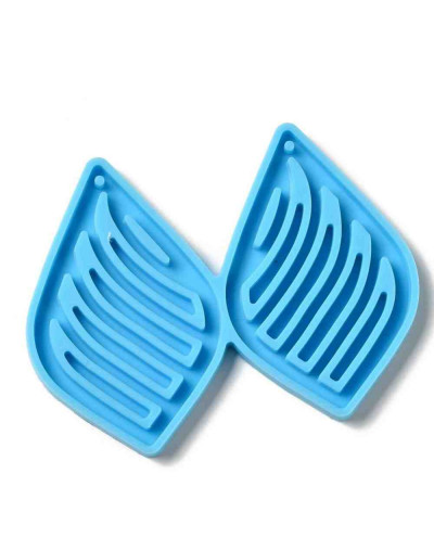 Moldes de silicona. Para resina. Forma aretes (6). 53x69x4 milímetros. 2 mm perforación. 1 unidad.