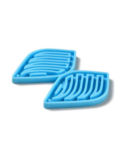 Moldes de silicona. Para resina. Forma aretes (6). 53x69x4 milímetros. 2 mm perforación. 1 unidad.