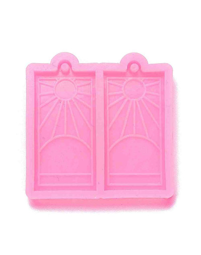 Moldes de silicona. Para resina. Forma aretes (7). 38x18x6 milímetros. 2 mm perforación. 1 unidad.