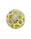 Esfera (6). Aleación Baño 18k Gold. Zirconia CLEAR. 8 milímetros diámetro. 1,5 mm perforación. 1 ud. Esfera (6). Aleación Baño 18k Gold. Zirconia CLEAR. 8 milímetros diámetro. 1,5 mm perforación. 1 ud.