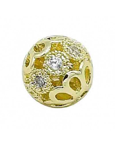 Esfera (6). Aleación Baño 18k Gold. Zirconia CLEAR. 8 milímetros diámetro. 1,5 mm perforación. 1 ud.