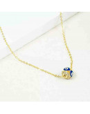 Esfera (3). Ojo turco WHITE. Aleación+Zirconia. Baño 18k gold. 8 mm diámetro. 2 mm perforación. Esfera (3). Ojo turco WHITE. Aleación+Zirconia. Baño 18k gold. 8 mm diámetro. 2 mm perforación.