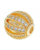 Esfera (5). Aleación Baño 18k Gold. Zirconia CLEAR. 8 milímetros diámetro. 2 mm perforación. 1 ud. Esfera (5). Aleación Baño 18k Gold. Zirconia CLEAR. 8 milímetros diámetro. 2 mm perforación. 1 ud.