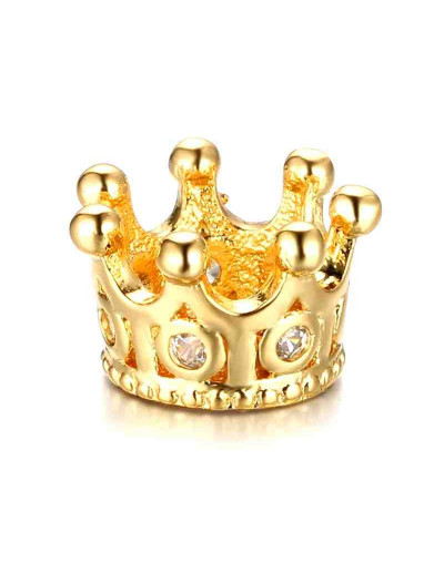 Corona (3). Aleación Baño 18k Gold. Zirconia CLEAR. 10,8x7,2 mm. 5,5 mm perforación. 1 unidad.