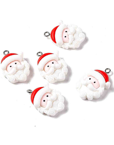 Navidad (7). Resina+Aleación de cobre. Color plateado. 26x18x7 milímetros. 2 mm perforación. 2 uds.