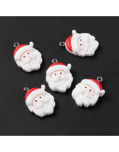 Navidad (7). Resina+Aleación de cobre. Color plateado. 26x18x7 milímetros. 2 mm perforación. 2 uds.