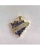 Mapa Nicaragua/Bandera. Aleación+Zirconia. Baño 18k Gold. 22x20x2,5 mm. 2x3 mm cierre. 1 unidad. Mapa Nicaragua/Bandera. Aleación+Zirconia. Baño 18k Gold. 22x20x2,5 mm. 2x3 mm cierre. 1 unidad.