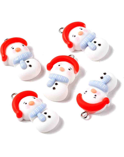 Navidad (9). Resina+Aleación de cobre. Color plateado. 27x16x8 milímetros. 2 mm perforación. 2 uds.