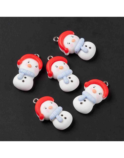 Navidad (9). Resina+Aleación de cobre. Color plateado. 27x16x8 milímetros. 2 mm perforación. 2 uds.