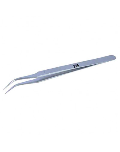 Pinza antimagnética. Acero inoxidable. Punta curva. 120 milímetros. 1 unidad.