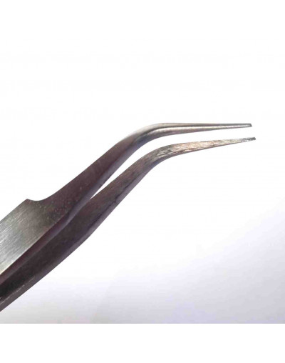 Pinza antimagnética. Acero inoxidable. Punta curva. 120 milímetros. 1 unidad.