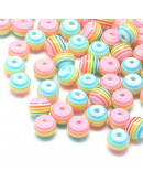 Esfera (3). Varios colores. 8 milímetros diámetro. 2 mm perforación. 25 unidades.