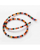 Agata. Varios colores. 08 mm diámetro. 1 mm perforación. 50 unidades hilo (aproximado).