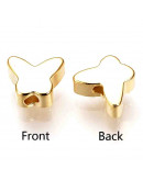 Mariposas. Aleación de cobre. Baño 18K Gold. 5x6x2,5 milímetros. 1 mm perforacion. 2 unidades.