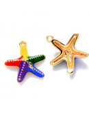 Estrella de Mar. Aleación de cobre. Baño 18k Gold. 14x13,5x3,5 mm. 1 mm perforación. 1 unidad. Estrella de Mar. Aleación de cobre. Baño 18k Gold. 14x13,5x3,5 mm. 1 mm perforación. 1 unidad.