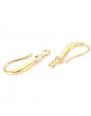 Ganchos aretes. Aleación+Zirconia. Baño 18KGold. 17,5x3 mm. 1 mm grosor. 1,2 mm perforación. 2 uds.