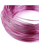 Aluminio. Alambre redondo. Calibre 12 (2 milímetros diámetro). Color rosado. 5 metros.