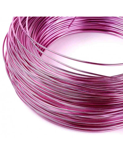 Aluminio. Alambre redondo. Calibre 12 (2 milímetros diámetro). Color rosado. 5 metros.