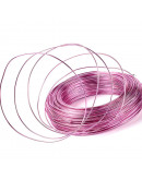 Aluminio. Alambre redondo. Calibre 12 (2 milímetros diámetro). Color rosado. 5 metros.
