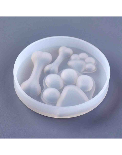 Moldes de silicona. Para resina. Huellas+Huesos. 75x12 milímetros. 1 unidad.