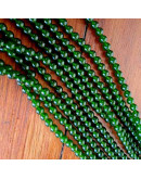 Calcedonia. Dark Green. 06 milímetros diámetro. 1 mm perforación. 60 unidades hilo (aproximado).