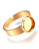 Base anillo de acero. Color dorado. Ajustable. 17 mm diámetro. Para trabajos de 8 mm. 1 unidad. Base anillo de acero. Color dorado. Ajustable. 17 mm diámetro. Para trabajos de 8 mm. 1 unidad.