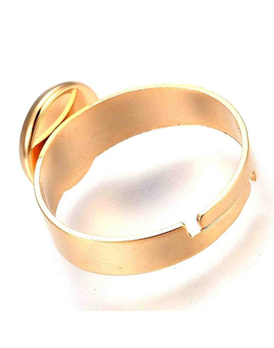 Base anillo de acero. Color dorado. Ajustable. 17 mm diámetro. Para trabajos de 8 mm. 1 unidad.