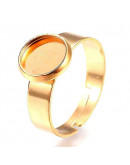 Base anillo de acero. Color dorado. Ajustable. 17 mm diámetro. Para trabajos de 8 mm. 1 unidad. Base anillo de acero. Color dorado. Ajustable. 17 mm diámetro. Para trabajos de 8 mm. 1 unidad.