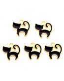 Gato (3). Aleación de cobre y esmalte. 13x13x2 milímetros. 1,8 mm perforación. 4 unidades. Gato (3). Aleación de cobre y esmalte. 13x13x2 milímetros. 1,8 mm perforación. 4 unidades.