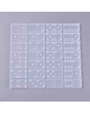 Moldes de silicona. Para resina. Juego de dominó. 218x204x8 milímetros. Ficha: 50x24 mm. 1 unidad. Moldes de silicona. Para resina. Juego de dominó. 218x204x8 milímetros. Ficha: 50x24 mm. 1 unidad.