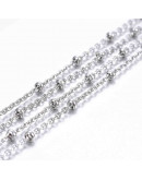 Acero inoxidable. Color plateado. Satellite Chain. Link: 2,5x2x0,5 milímetros. 1 metro.