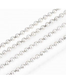 Aleación de cobre. Color plateado. Beads chain. 1,5 milímetros diámetro. 2 metros