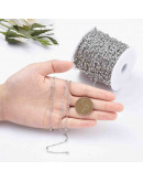 Aleación de cobre. Color plateado. Beads chain. 1,5 milímetros diámetro. 2 metros