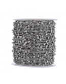 Aleación de cobre. Color plateado. Beads chain. 1,5 milímetros diámetro. 2 metros